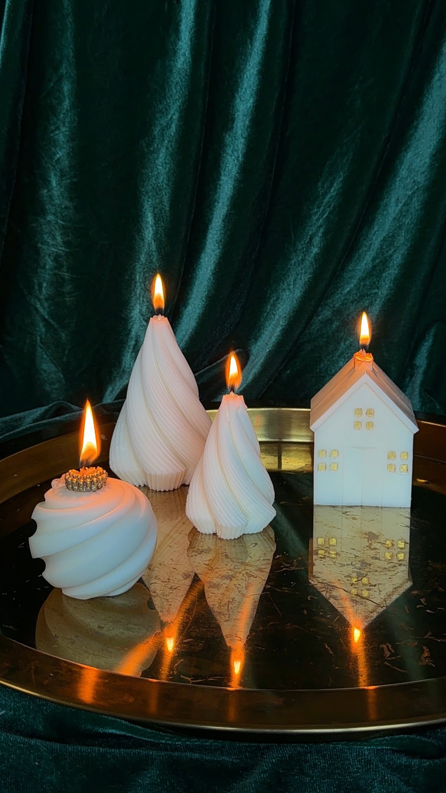 Christmas tree & house (set of 2)