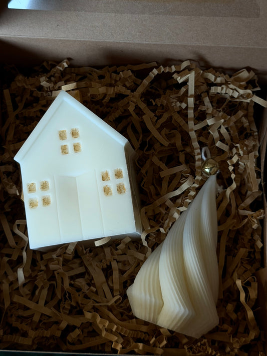 Christmas tree & house (set of 2)