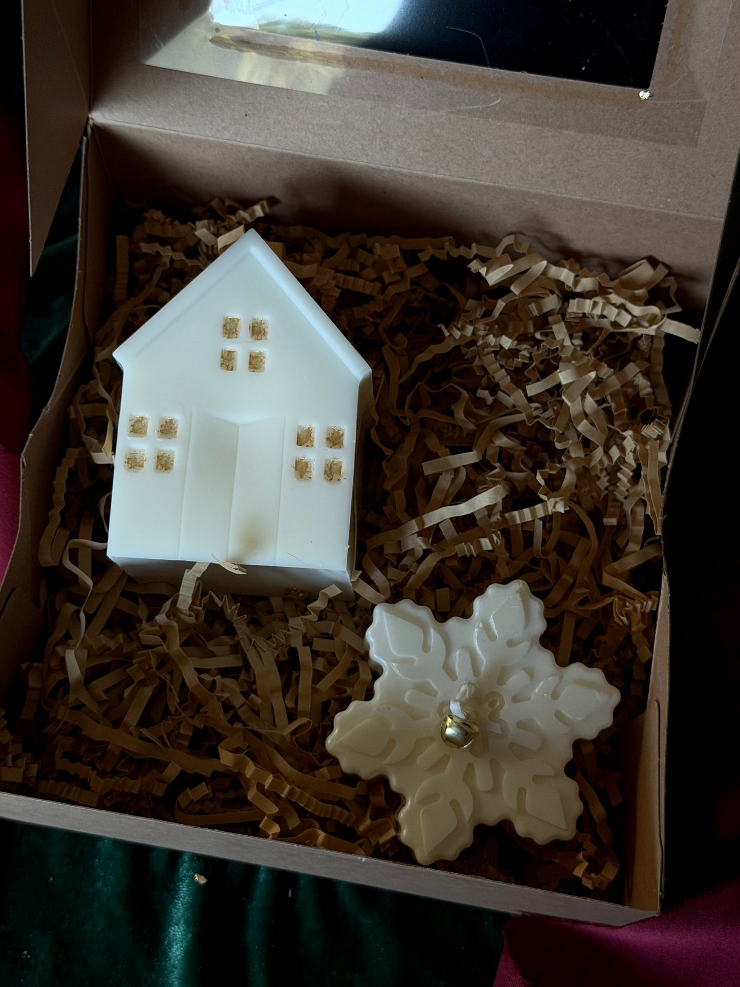 Christmas house & snowflake (set of 2)
