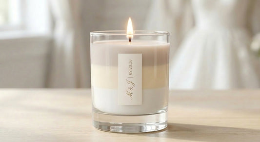 Personalized Wedding Favor Candle Sample – Classic Ivory