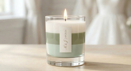 Personalized Wedding Favor Candle Sample – Sage & Linen