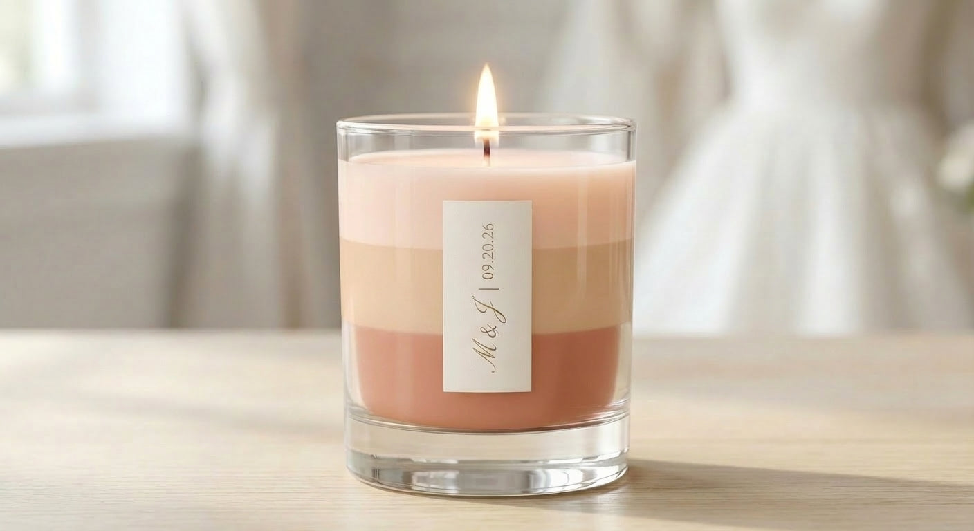 Personalized Wedding Favor Candle Sample – Terracotta Bloom